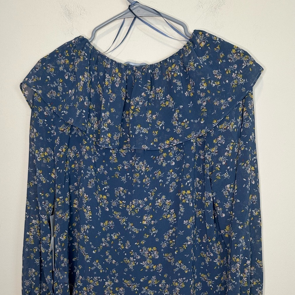 NWT 1. State•Nordstrom Floral Ruffle Collar Blouse Size Large - Picture 12 of 15